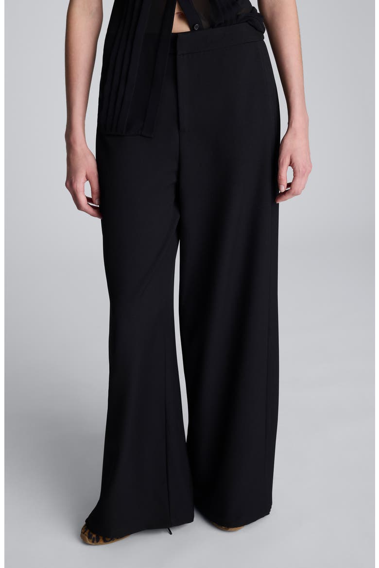 Wide Leg Side Pleat Pants, Main, color, BLACK