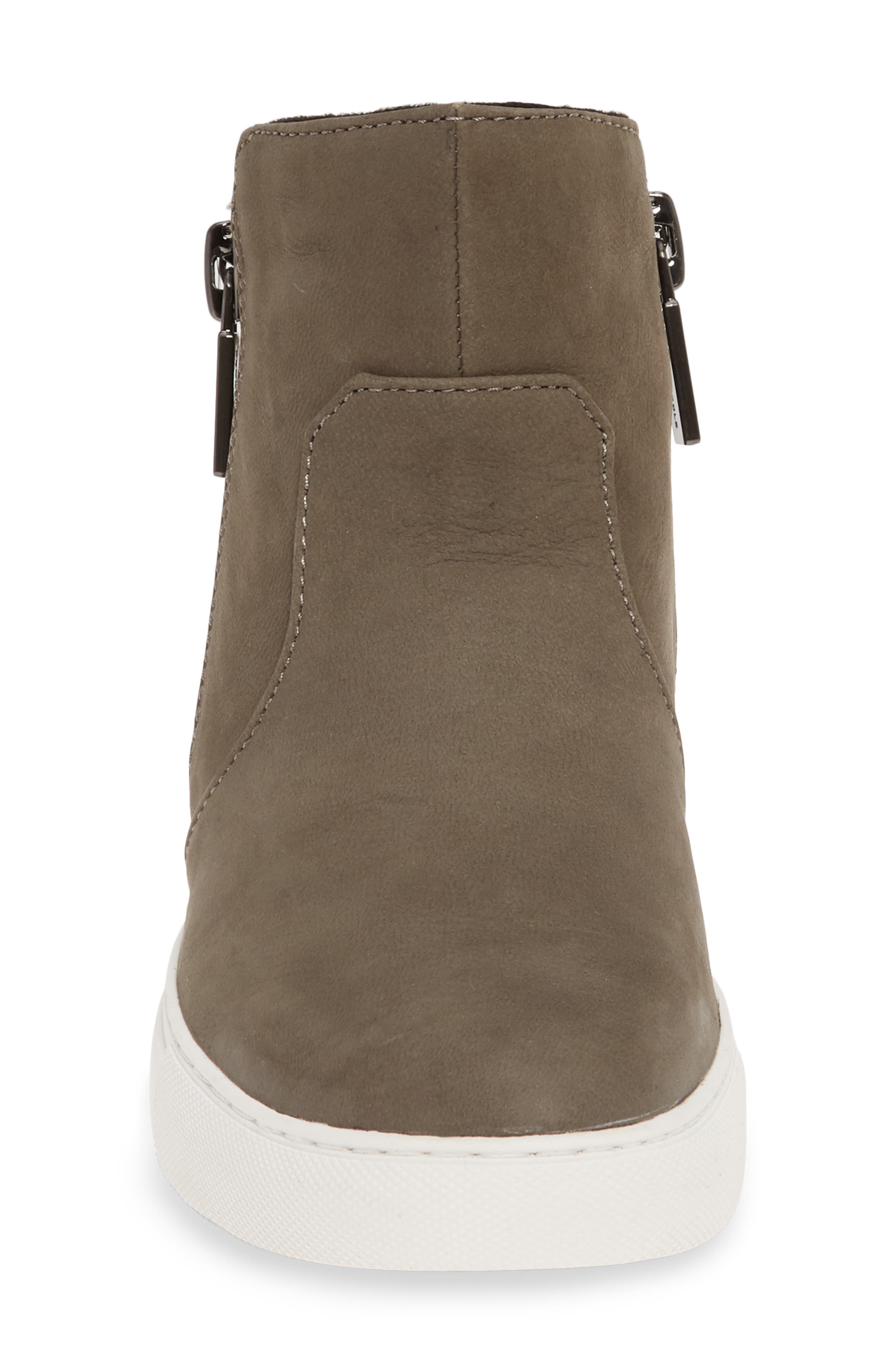 'Kiera' Zip High Top Sneaker, Alternate, color, CEMENT NUBUCK LEATHER