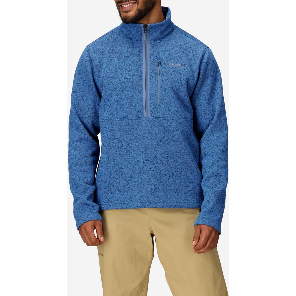 Marmot Drop Line Half Zip Fleece Jacket In Blue