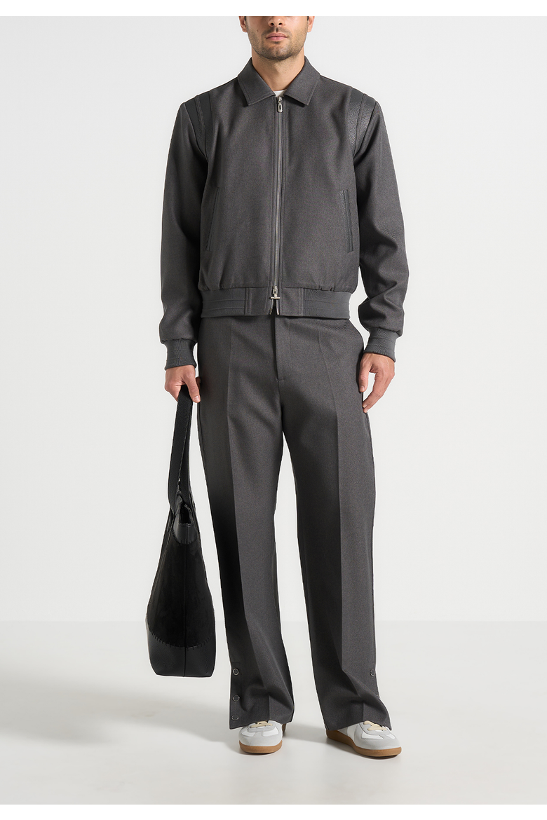 Denis Structured Varsity Jacket, Main, color, Grey