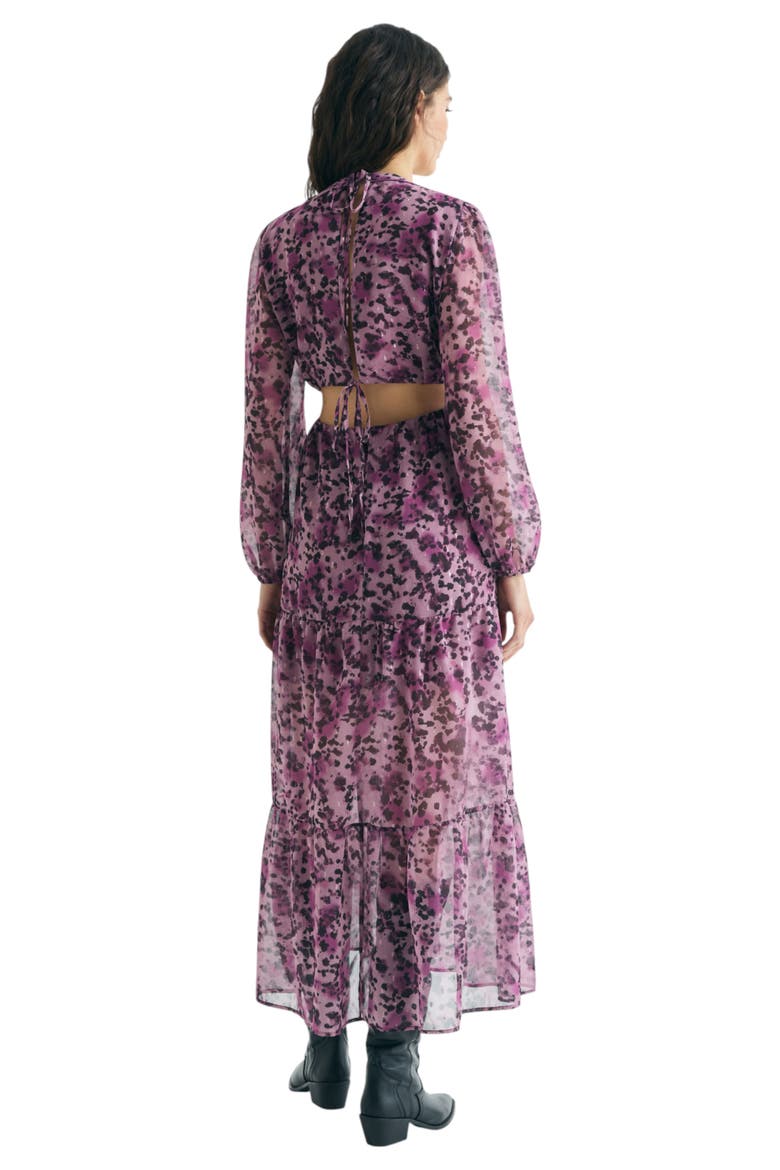 Midi Dress Print Slits, Alternate, color, Mauve
