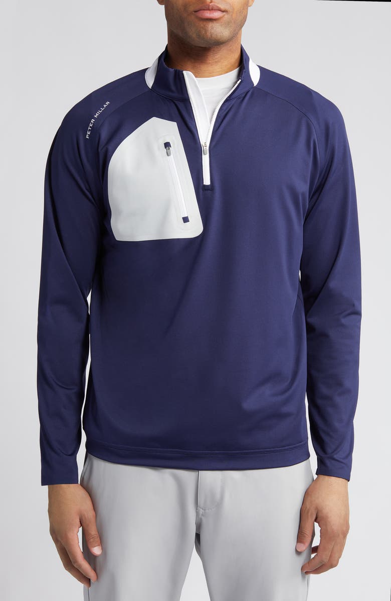 Peter Millar Verge Performance Quarter Zip Pullover, Main, color, 
