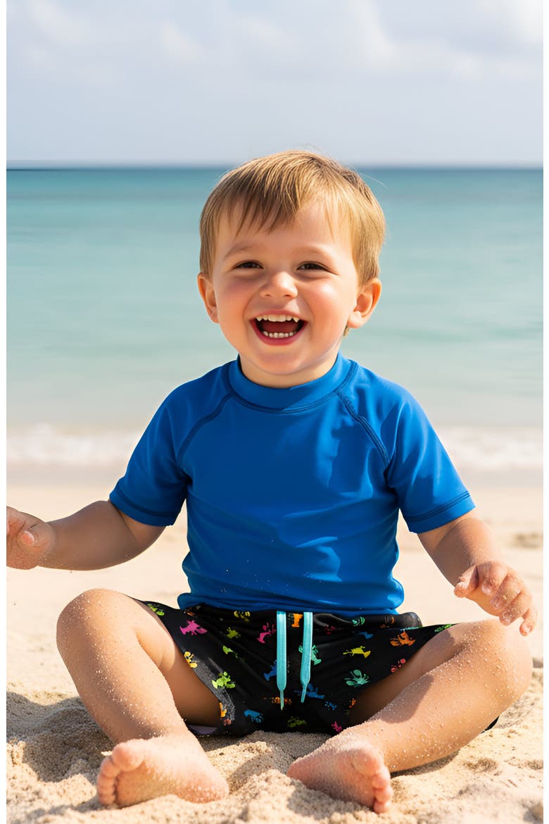 Carson Blue Short Sleeve Rashguard, Alternate, color, Blue