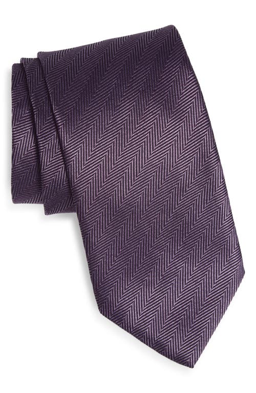 David Donahue Herringbone Silk Tie In Multi