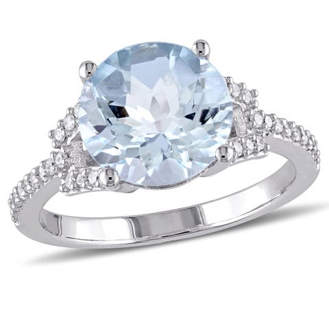 Sky Blue Topaz & Diamond Ring 10k