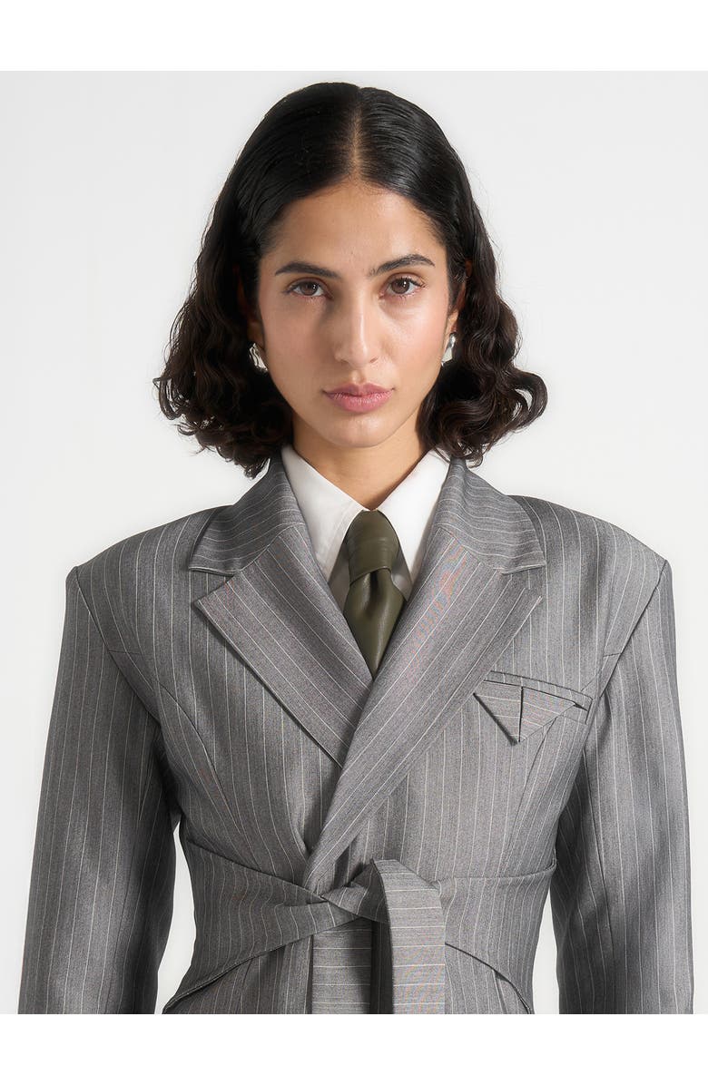 Manière De Voir Ash Leather Tie, Main, color, Dark Sage