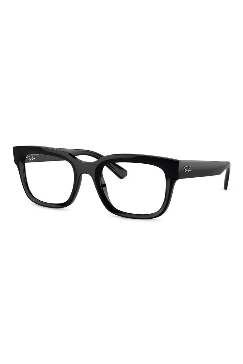 Chad 52mm Rectangular Optical Glasses, Alternate, color, BLACK