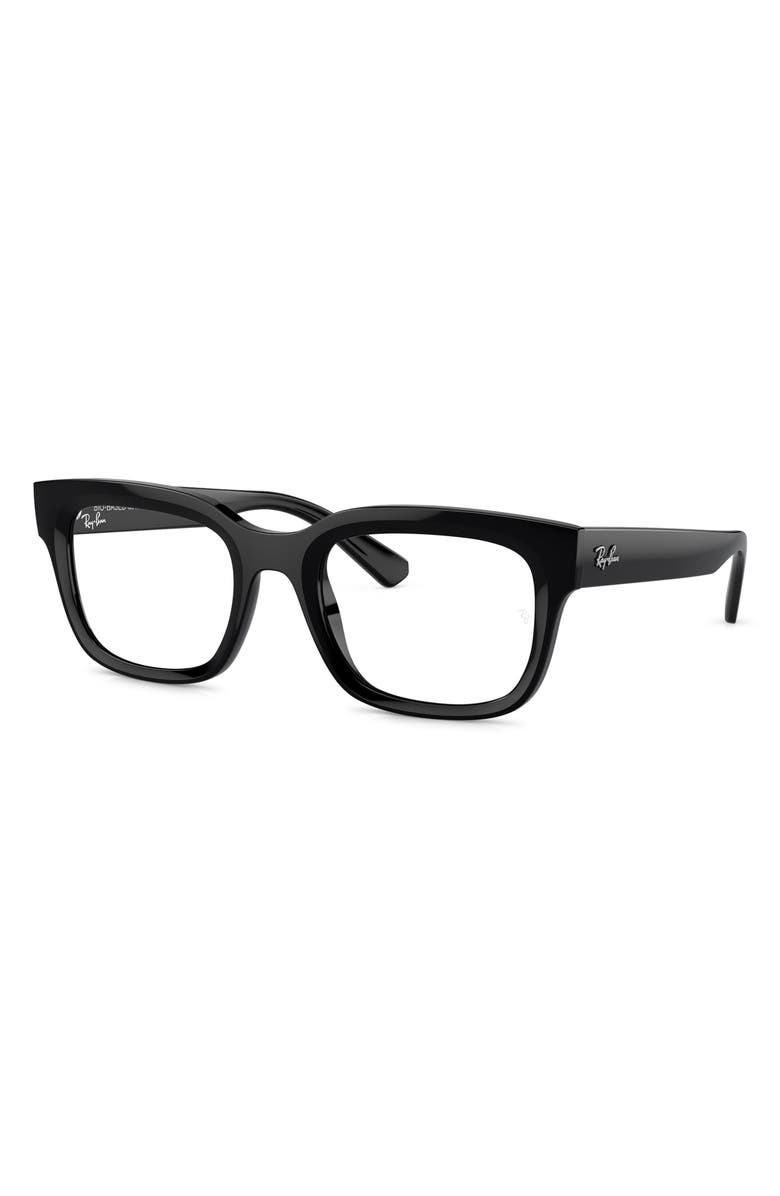 Ray-Ban Chad 52mm Rectangular Optical Glasses, Alternate, color, Black