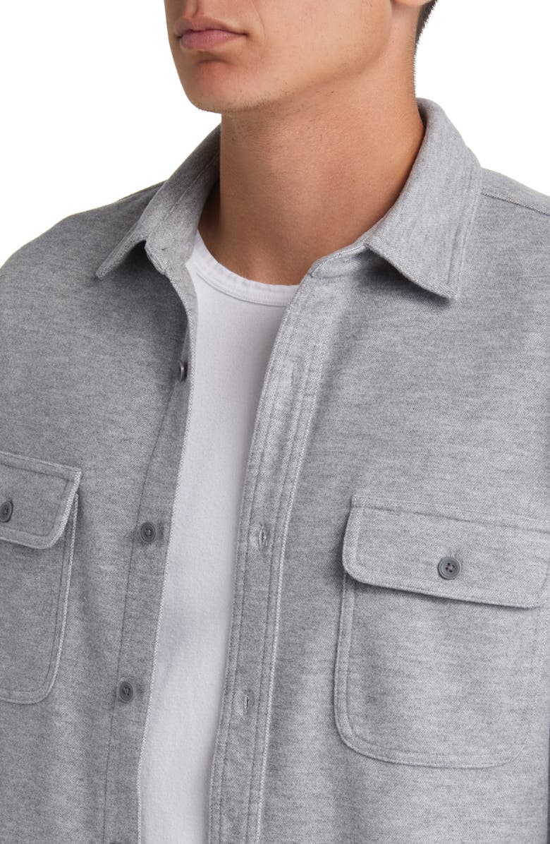 Treasure & Bond Trim Fit Stretch Overshirt, Alternate, color, Grey Heather