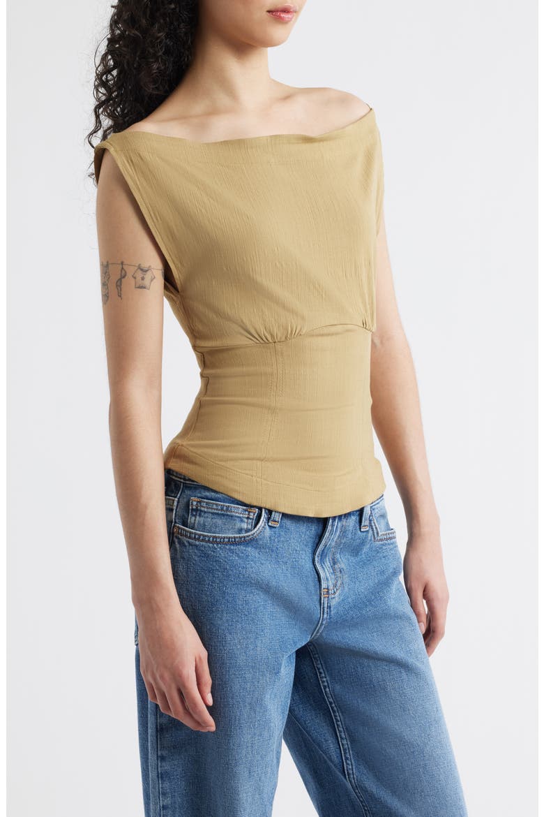 Harper Off the Shoulder Top, Alternate, color, DILL SEED