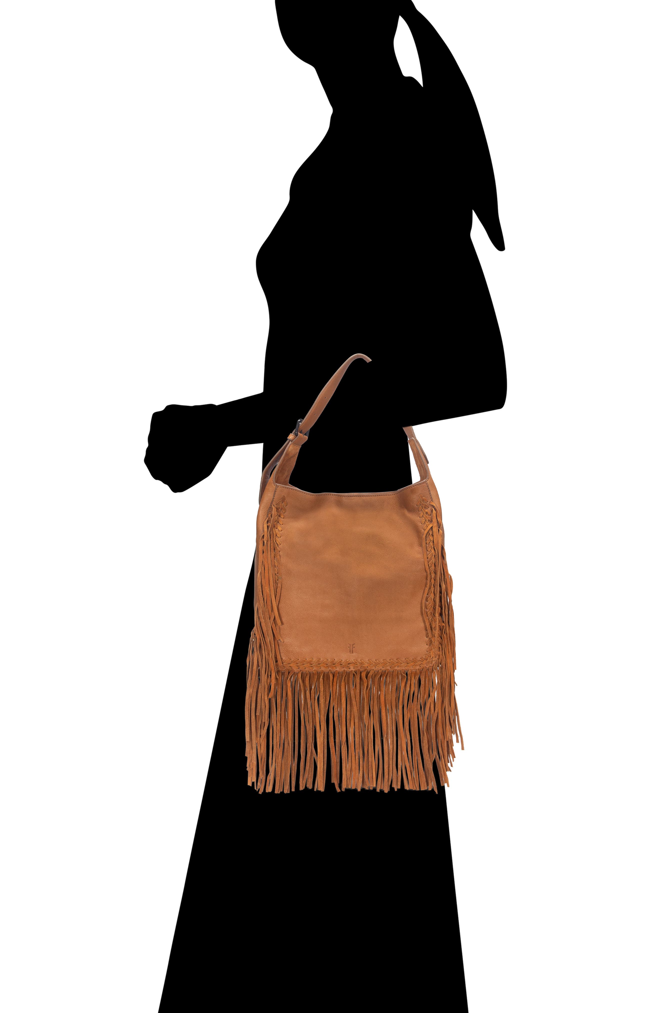 Frye Faye Leather Hobo, Alternate, color, Light Whiskey