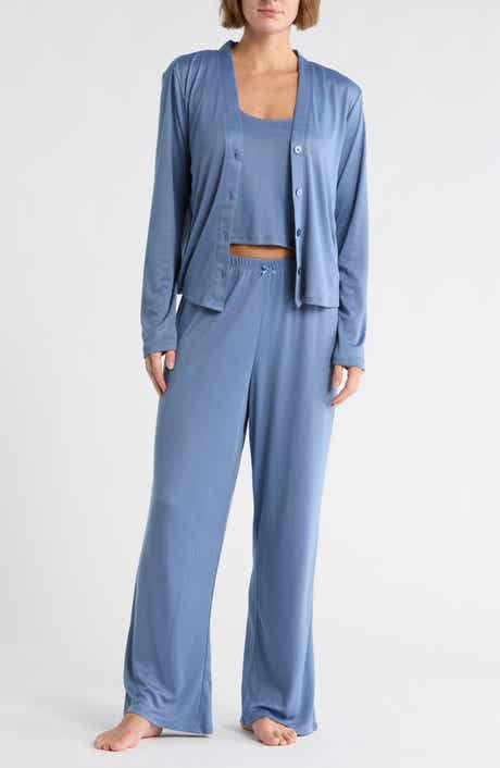 Splendid Pointelle Cardigan, Tank & Pants Pajamas