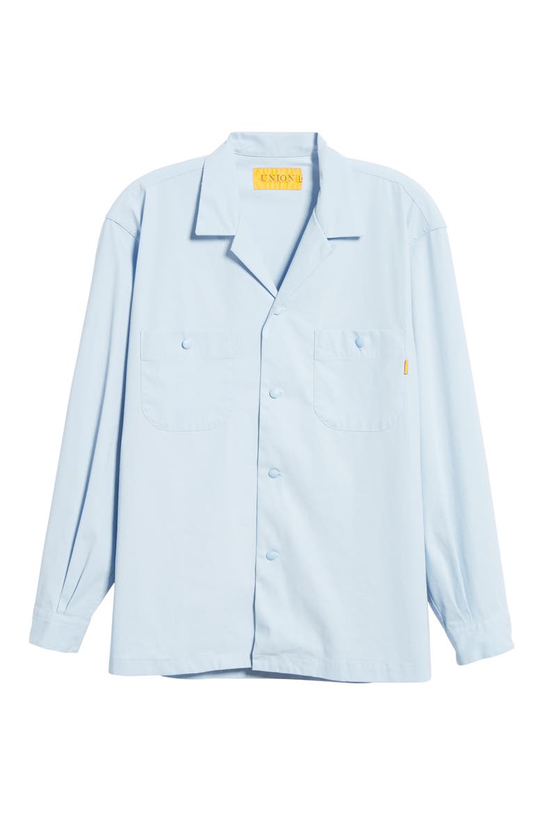 Long Sleeve Button-Up Camp Shirt (Nordstrom Exclusive), Main, color, GULF BLUE