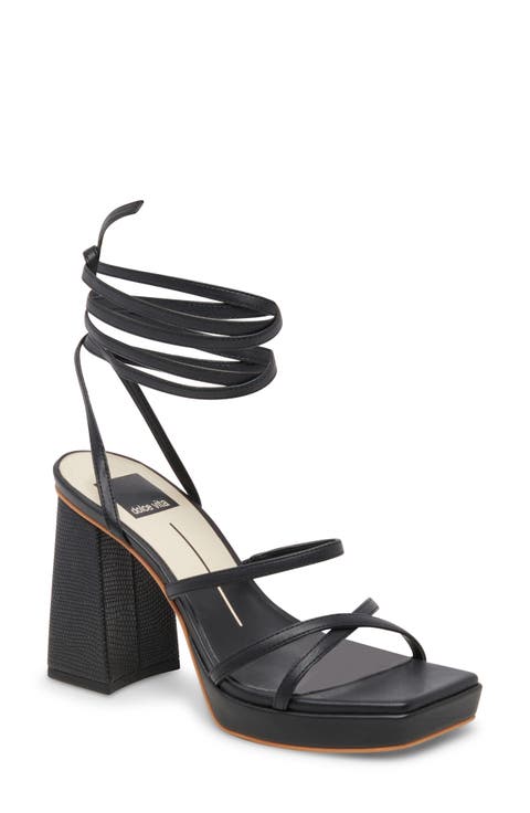 Amanda Ankle Tie Block Heel Sandal