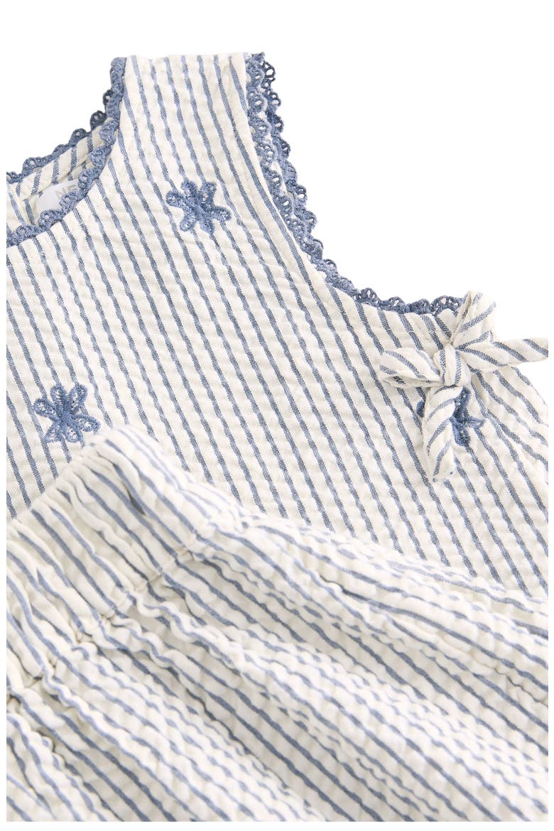 Kids' Floral Embroidered Sleeveless Cotton Seersucker Top & Pants Set, Alternate, color, BLUE