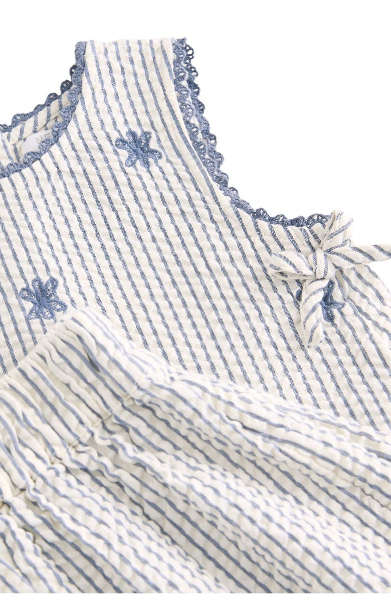 NEXT Kids' Floral Embroidered Sleeveless Cotton Seersucker Top & Pants Set, Alternate, color, Blue