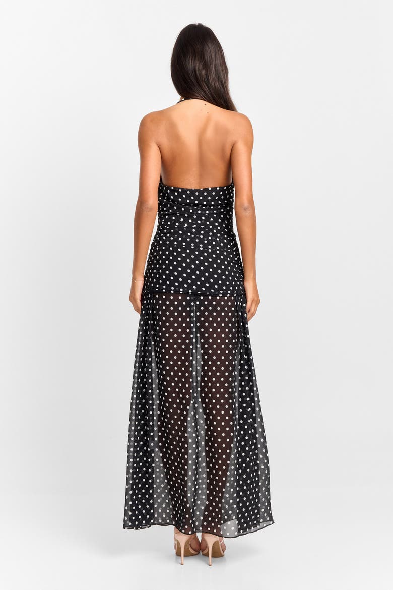 Clara Maxi Dress, Alternate, color, Black Polkadot