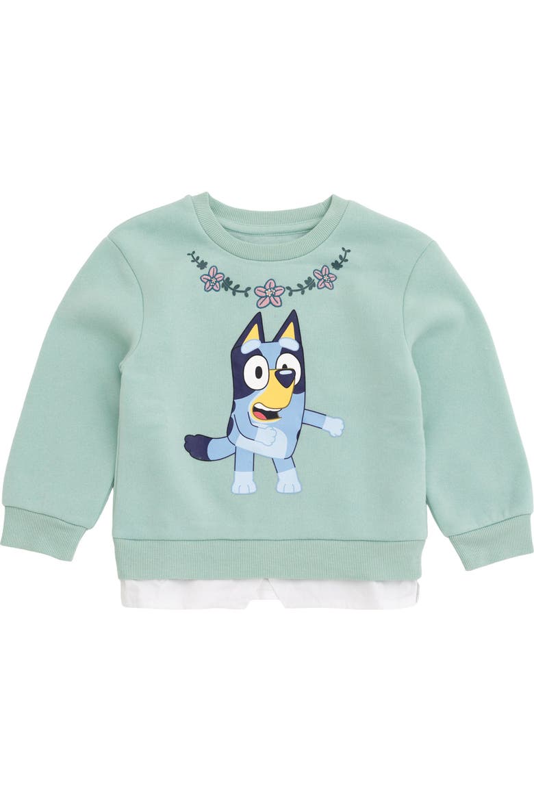 2-Piece Fleece Sweatshirt and Skort Set, Alternate, color, Bluey Teal and Mint