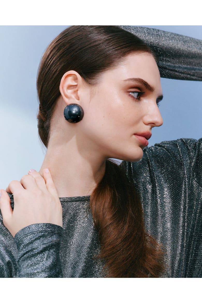 Gaia Crystal Midi Earrings, Alternate, color, Black Coral