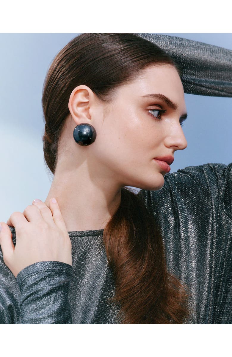 Saulė Label Gaia Crystal Midi Earrings, Alternate, color, Black Coral