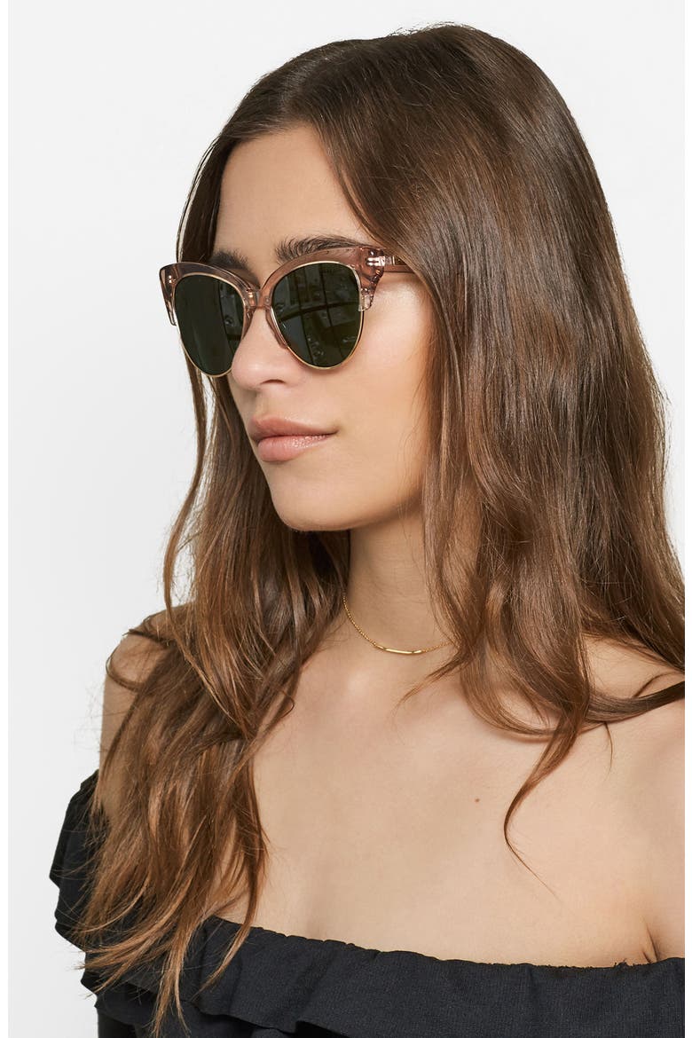 Dafni 56mm Gradient Cat Eye Sunglasses, Alternate, color, MAUVE CLEAR/ OLIVE