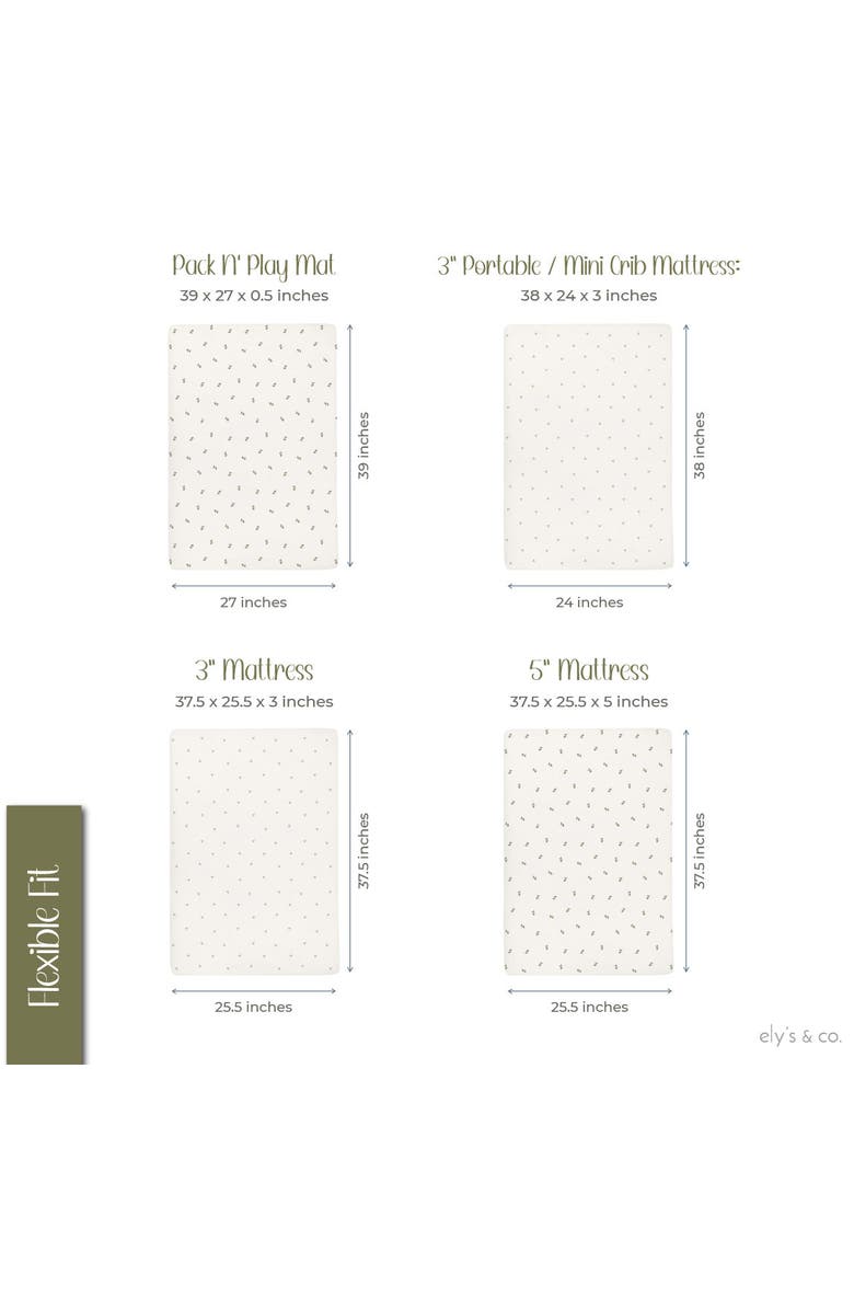 Ely's & Co. Baby Fitted Waterproof Pack N Play | Mini Portable Crib Sheet Set 2 Packs, Alternate, color, Sage Berry