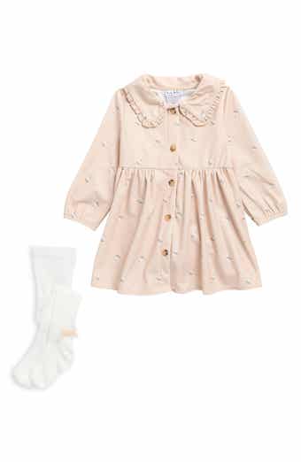 Collared Dress & Tights Set
