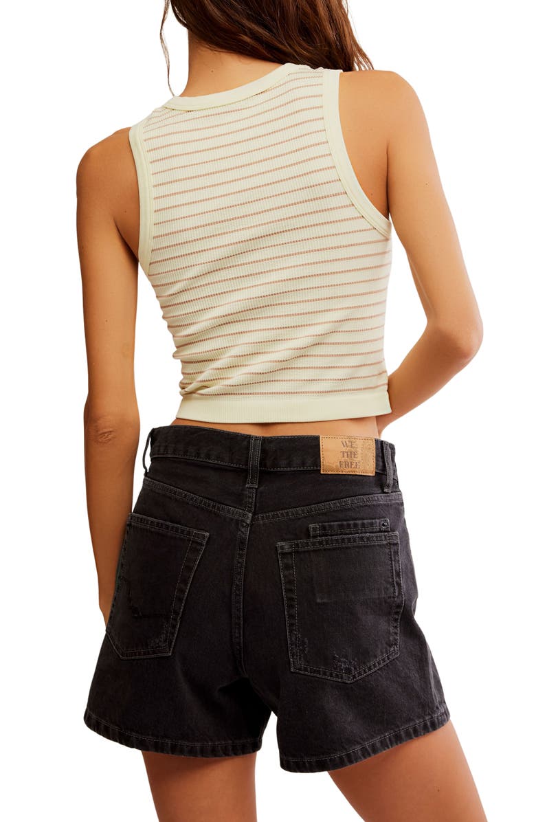 Free People You
re Up Stripe Rib Crop Tank, Alternate, color, Neutral Combo