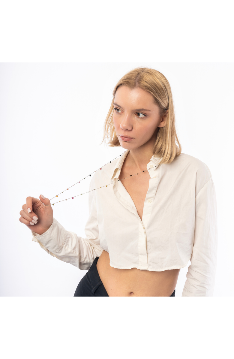 Spero London Sterling Silver Fine Tourmaline Long Necklace, Alternate, color, Silver