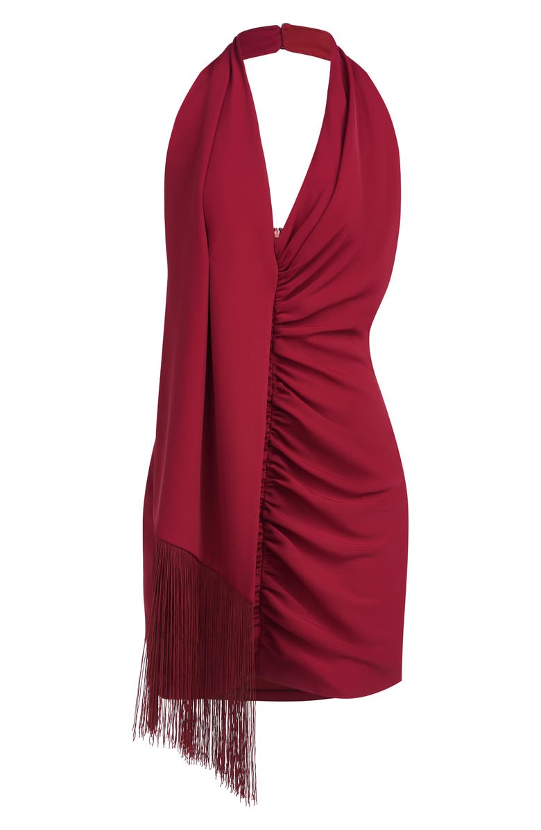 HALSTON Pamela Halter Fluid Crepe Cocktail Minidress, Alternate, color, Jam