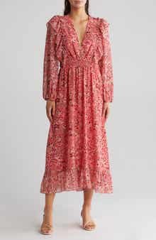 AREA STARS Gisele Long Sleeve Midi Dress