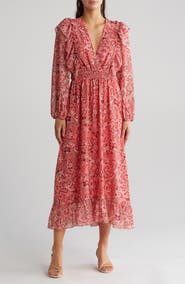 AREA STARS Gisele Long Sleeve Midi Dress