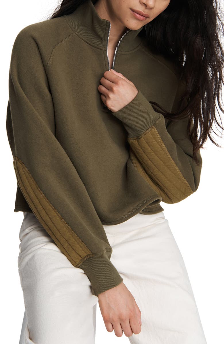 rag & bone Fleece Cut Off Half Zip Pullover, Alternate, color,