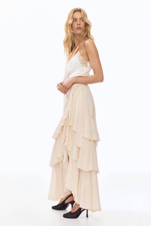 Tiered Wrap Skirt