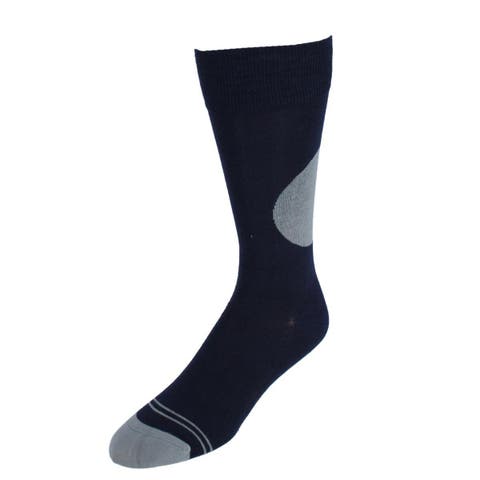 Men's Circle Patch Mid-Calf Premium Novelty Dress Socks (1 Pair)