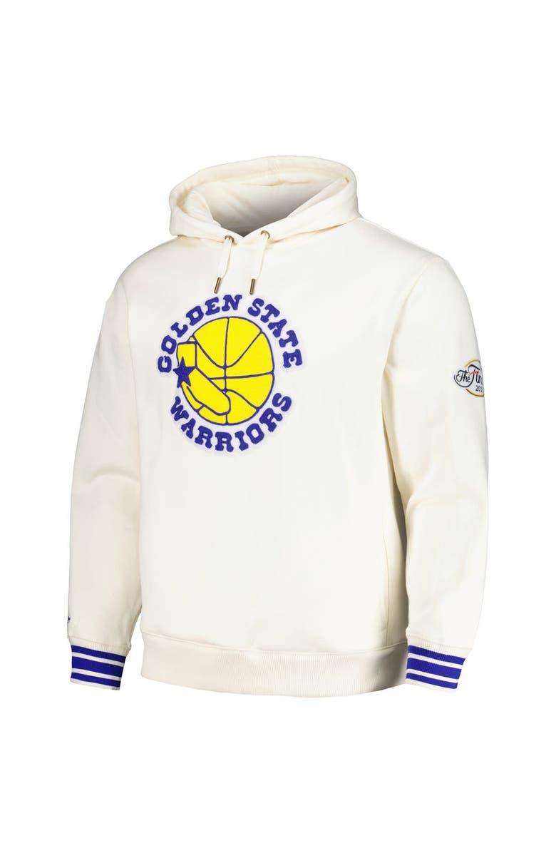 Mitchell & Ness Men's Mitchell & Ness Cream Golden State Warriors Chainstitch Felt Pullover Hoodie, Alternate, color, 