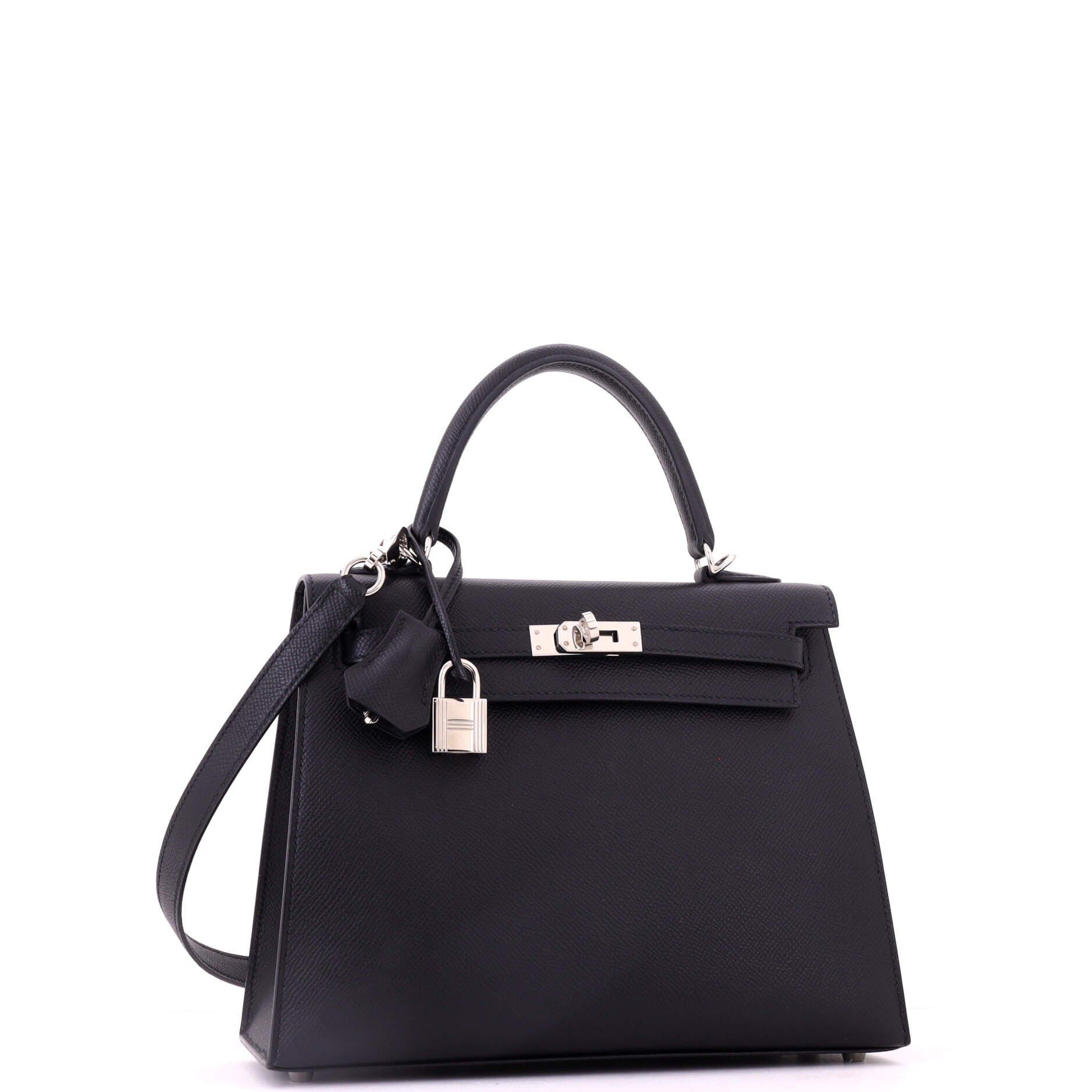 Kelly Handbag Black Epsom with Palladium Hardware 25, Alternate, color, Black