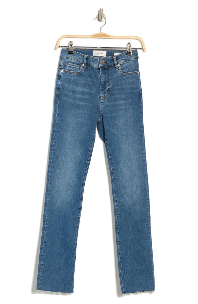 FRAME Le High Waist Straight Leg Fray Hem Jeans, Alternate, color, Mermaid