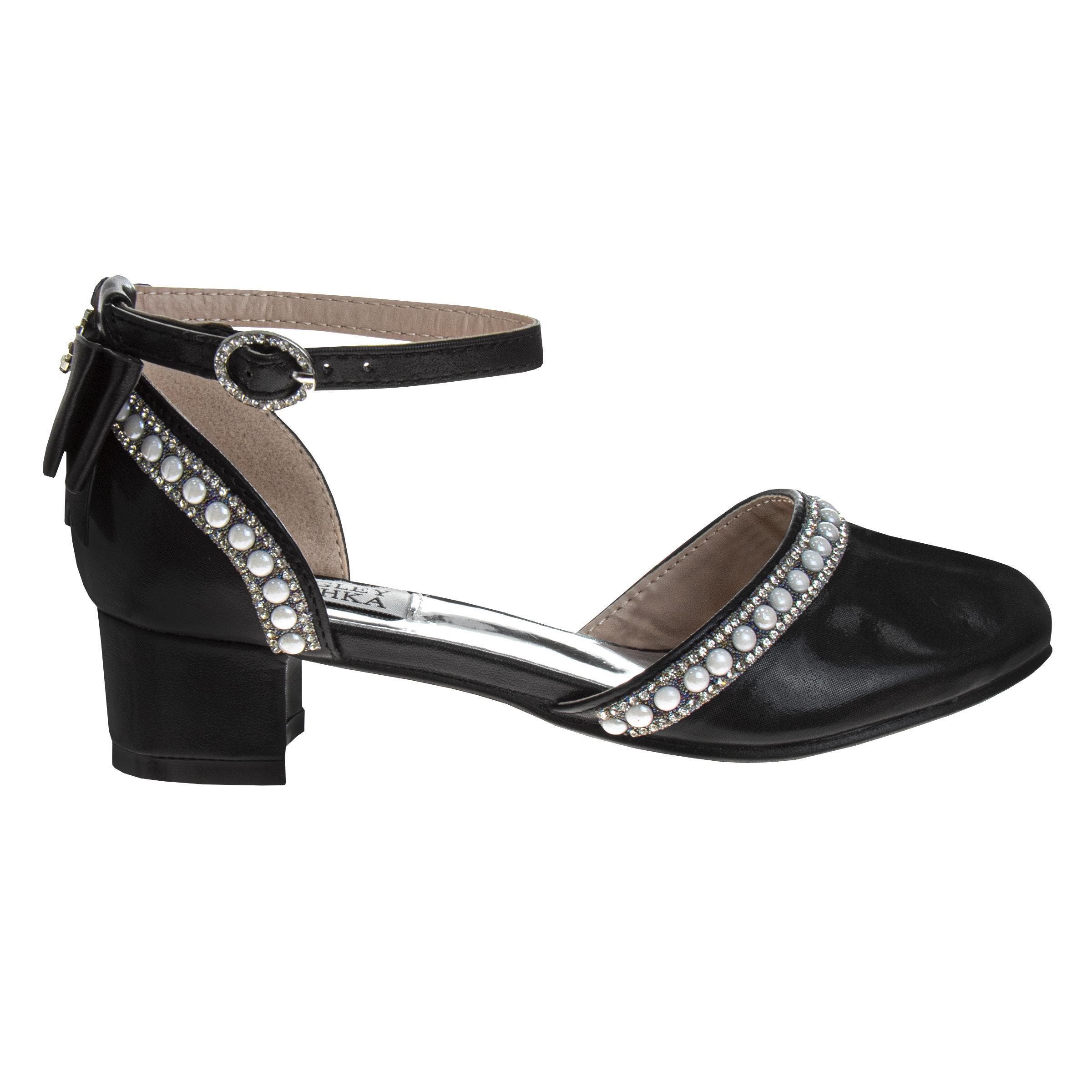 BADGLEY MISCHKA Low Heeled Dress Shoes Girls'  Elegant Stylish Formal Wear, Alternate, color, Black