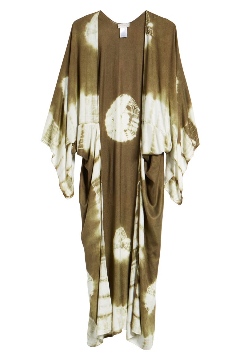 Spellbound Tie Dye Kimono Duster, Alternate, color, KHAKI