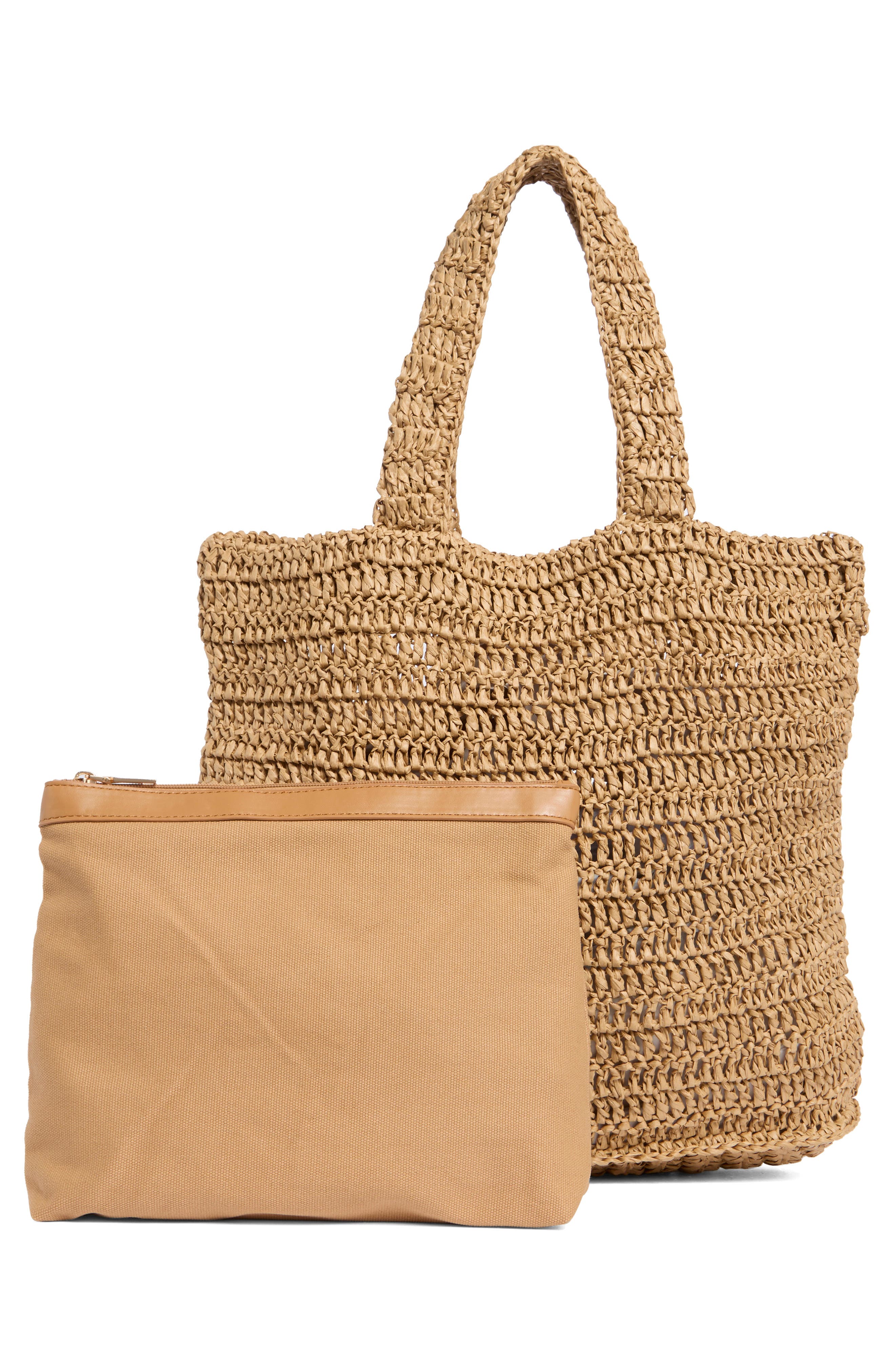 URBAN EXPRESSIONS HANDBAGS Straw Tote, Alternate, color, Camel