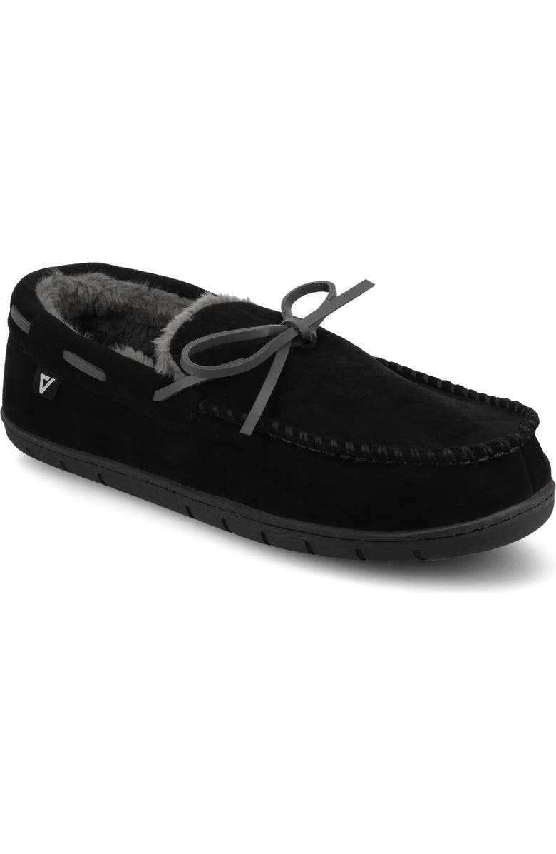 VANCE CO Hayden Faux Fur Lined Slipper, Main, color, Black