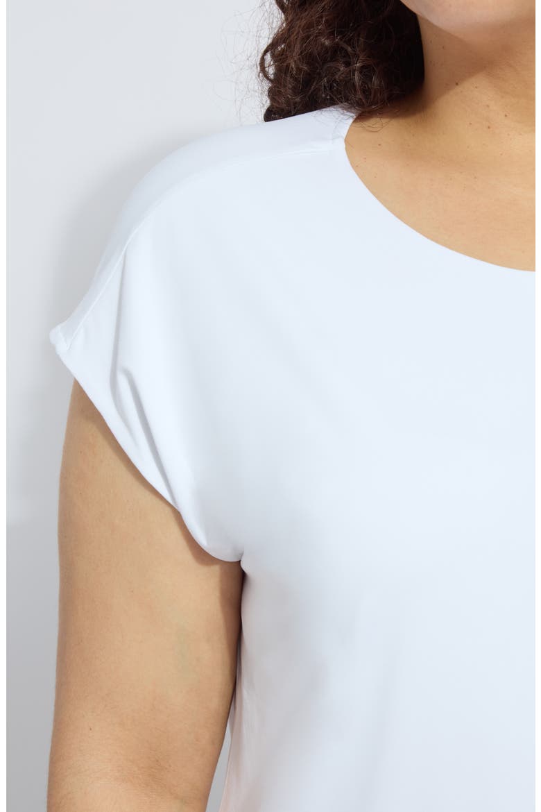 'Lyssentials Cap Sleeve T-Shirt, Alternate, color, WHITE