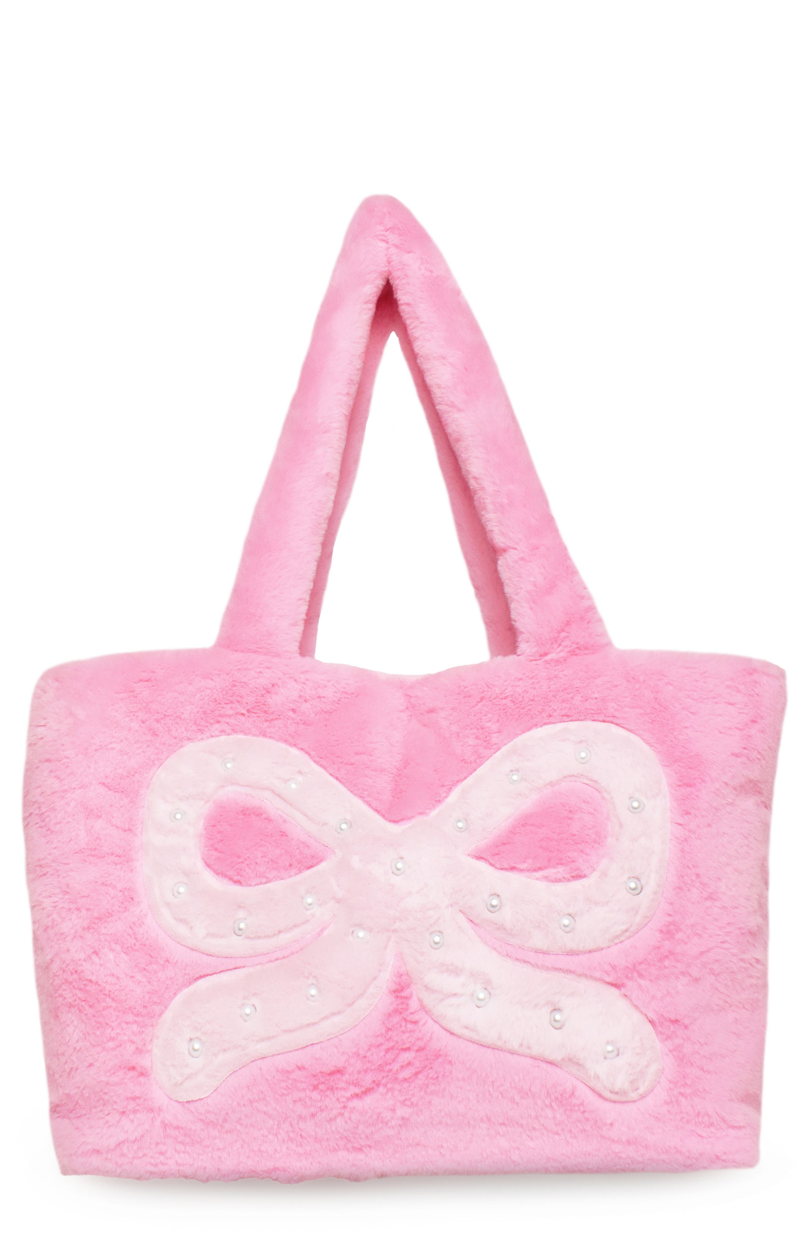Kids' Bow Plush Tote Bag