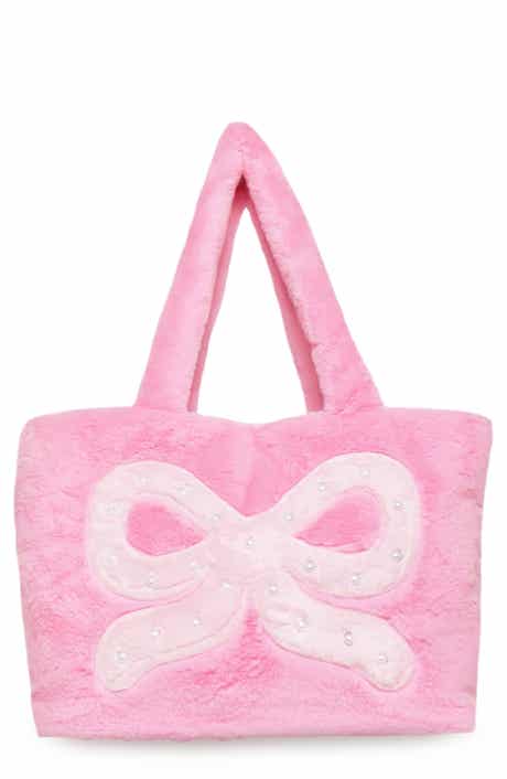 Kids' Bow Plush Tote Bag
