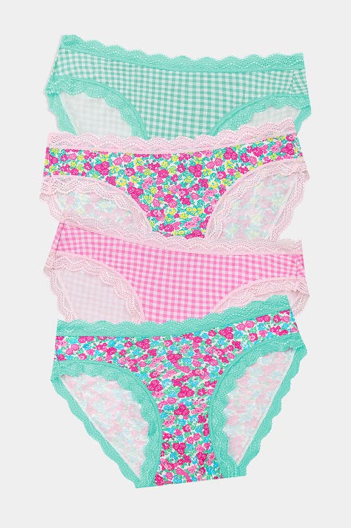 Stripe & Stare High Rise Knicker Four Pack In Multi