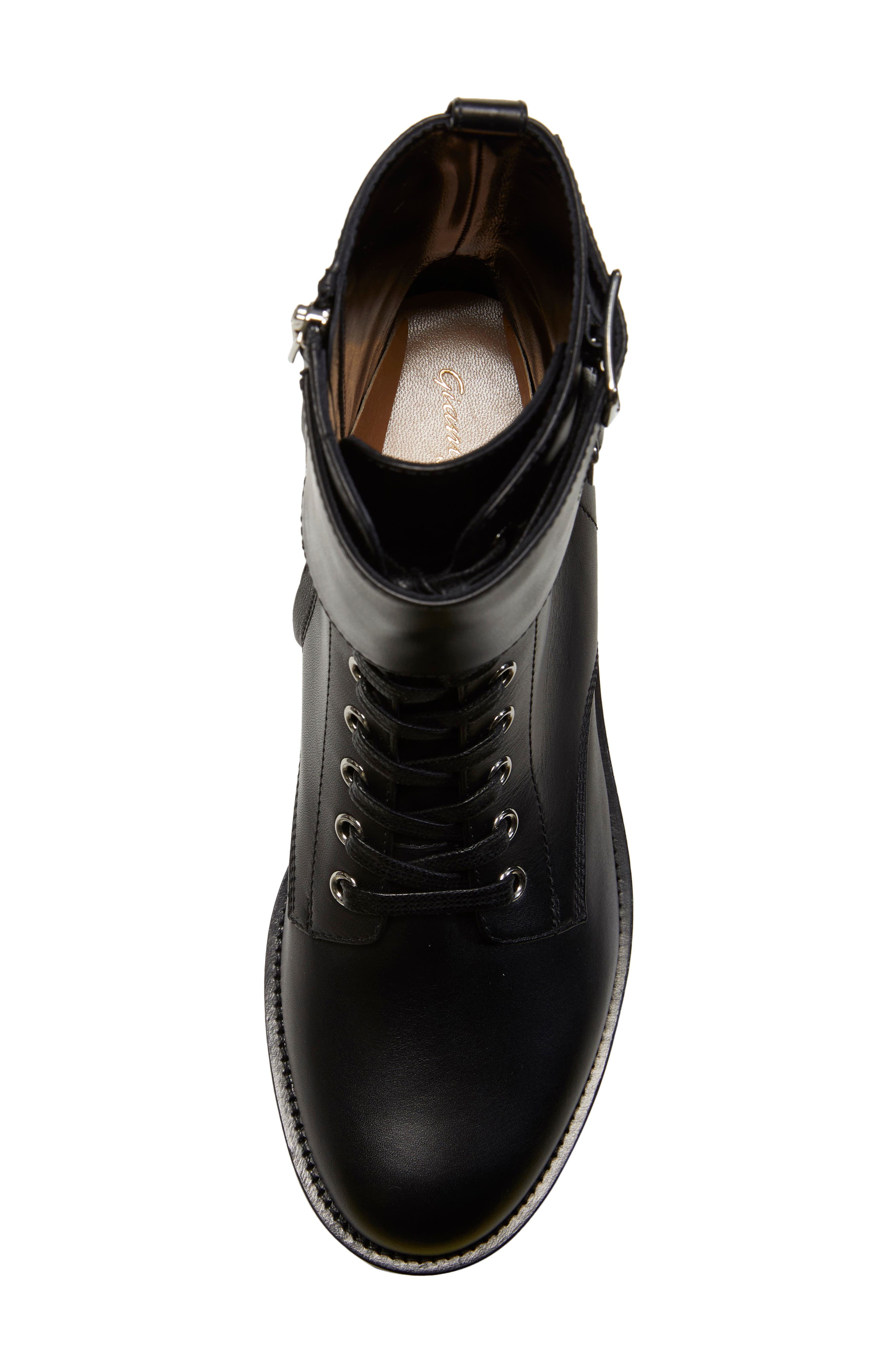 Gianvito Rossi Ankle Cuff Combat Boot, Alternate, color, 