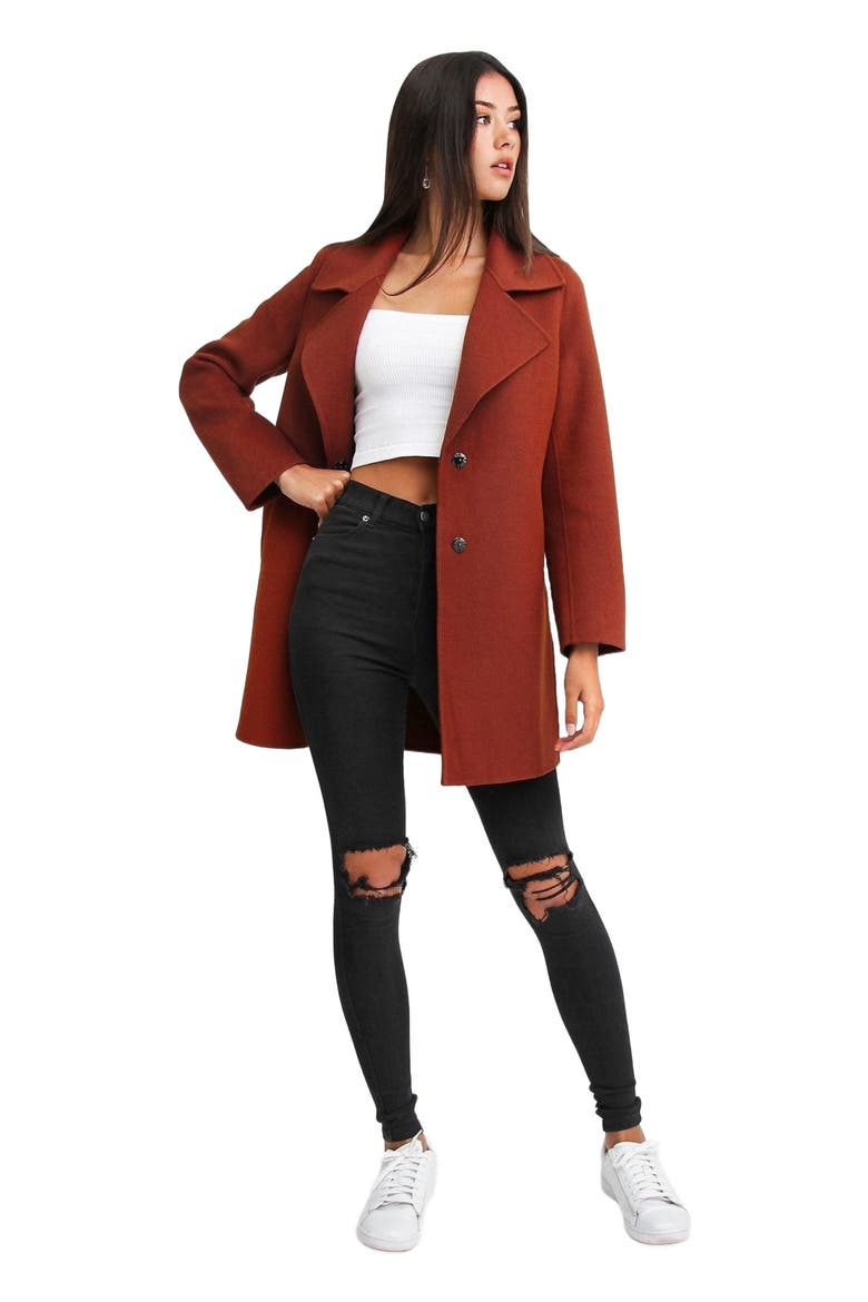 Ex-Boyfriend Wool Blend Oversized Jacket, Main, color, Caramel