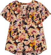 Ulla Johnson Abril Floral Print Puff Sleeve Top