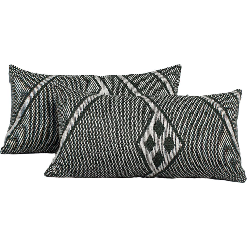 Voz Che Lumbar Pillow in Forest Green in Forest/grey  product